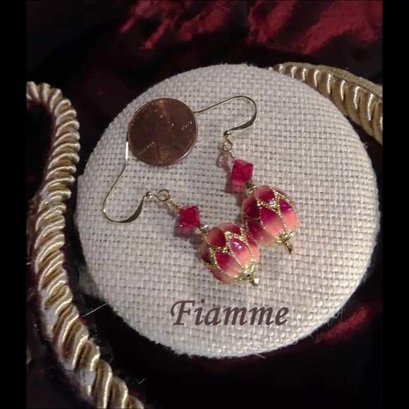 Cloisonne earrings in six handcrafted artisanal designs - Picture 11 of 15